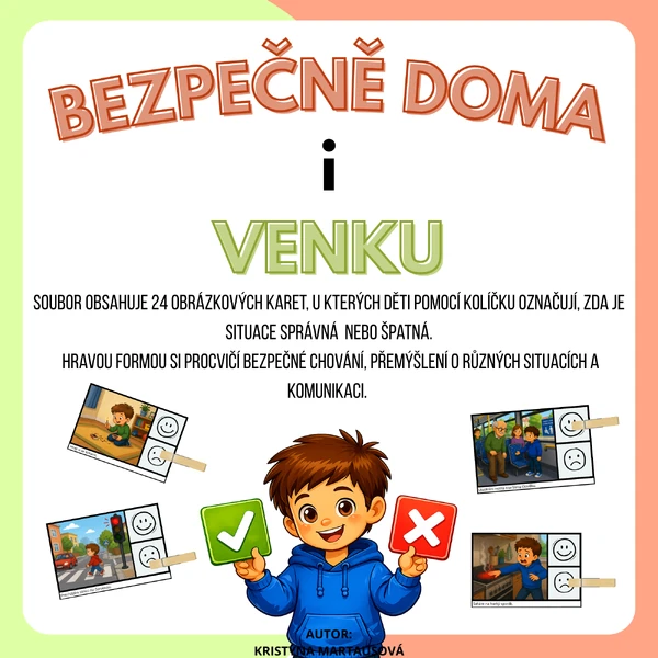 Bezpečně doma i venku - 24 kolíčkovacích karet