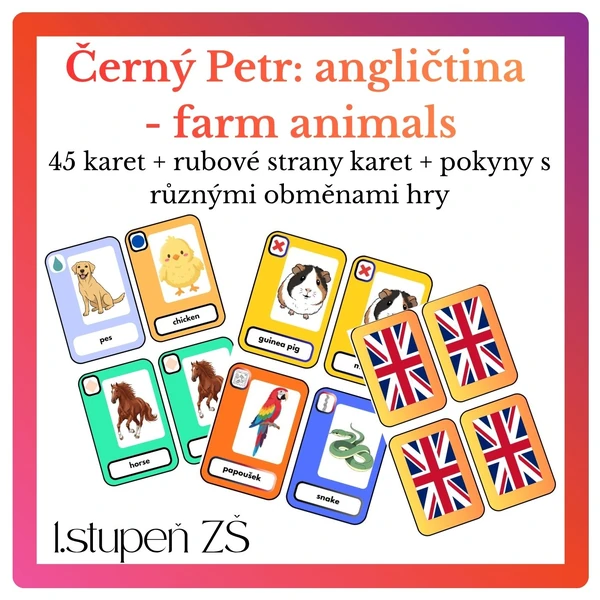 Angličtina: Černý Petr - farm animal
