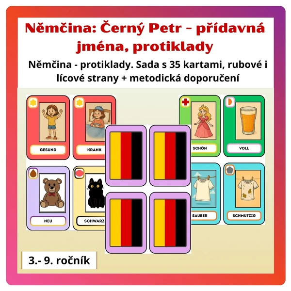 Němčina: Černý Petr - přídavná jména, protiklady
