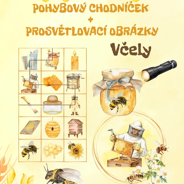 Včely - Pohybový chodníček + prosvětlovací obrázky