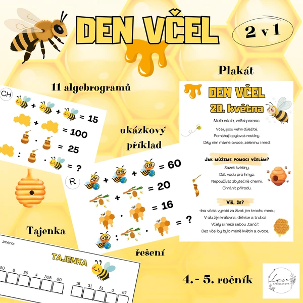 DEN VČEL s algebrogramy