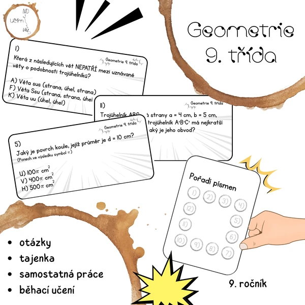 Opakování - geometrie 9. třída (Treasure Hunt)