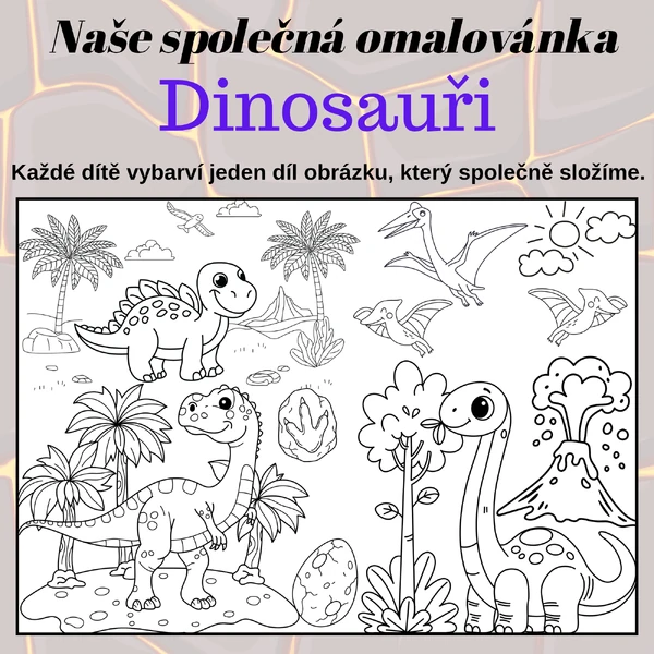 Dinosauři – velká společná omalovánka (2, 8 a 18 dílů)