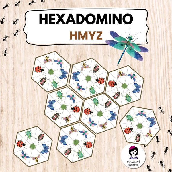 Hmyzí hexadomino | hexagon skládačka | Puzzle | Hmyz | Brouci | Entomologie