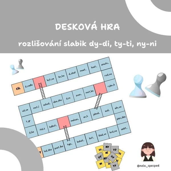 Rozlišování slabik di, ti, ni x dy, ty, ny