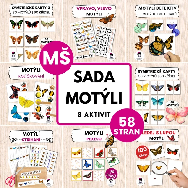 Velká motýlí sada | Motýli | Hmyz | Entomologie
