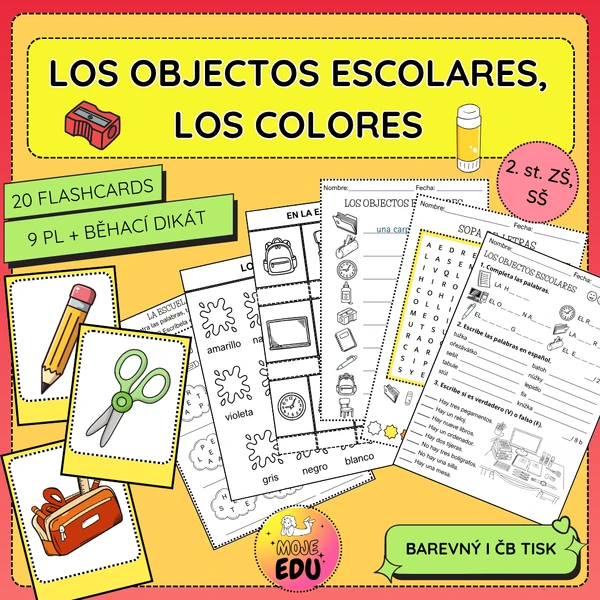 Los objectos escolares, los colores