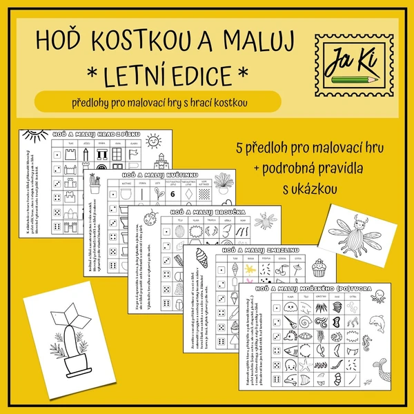 Hoď kostkou a maluj - letní edice