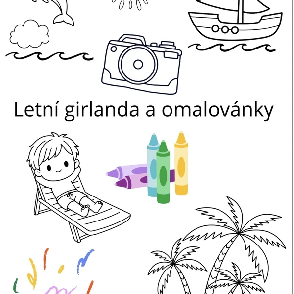 Letní girlanda a omalovánky ☀️
