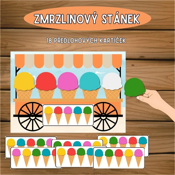 Zmrzlinový stánek - skládání podle předlohy