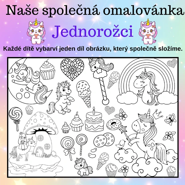 Mega omalovánky – Jednorožci | 2, 8 a 18 částí