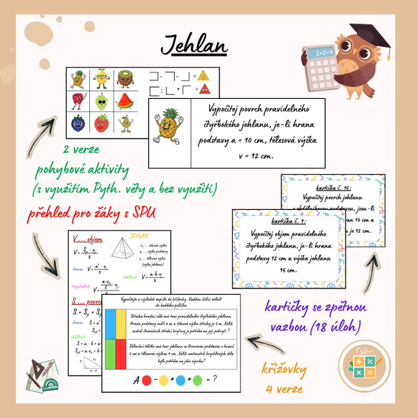 JEHLAN - pohybové aktivity, kartičky, křížovky