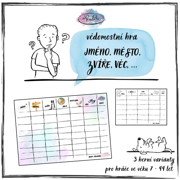 Jméno, město, zvíře, věc