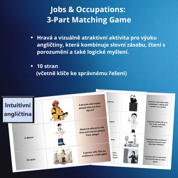 Jobs & Occupations: 3-Part Matching Game