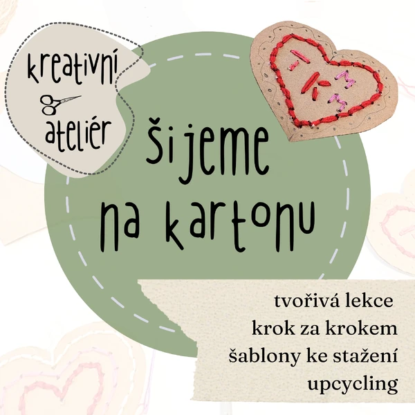Šití na kartonu - kreativní lekce