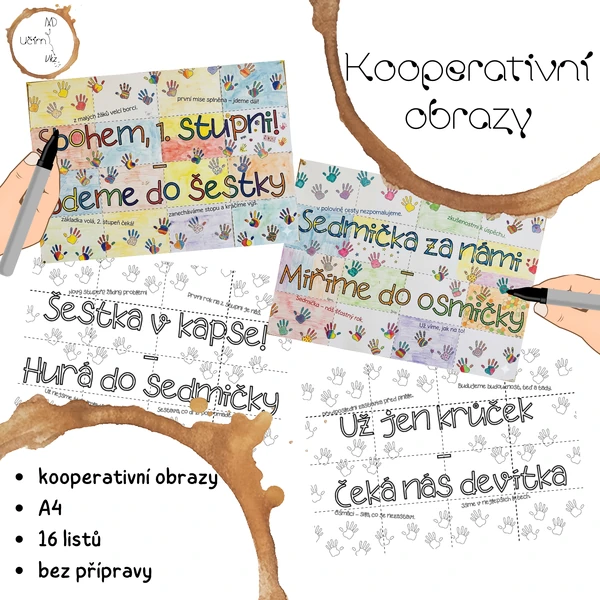 Kooperativní obrazy - konec školního roku "ruce"