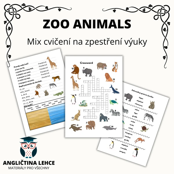 Zoo Animals - Mix Materiálů