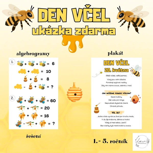 DEN VČEL s algebrogramy ZDARMA