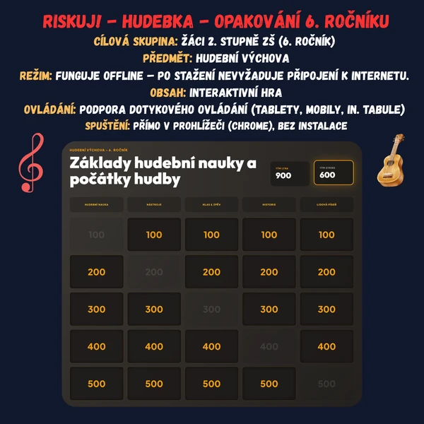Riskuj! - Hudební výchova - Opakování 6. ročníku