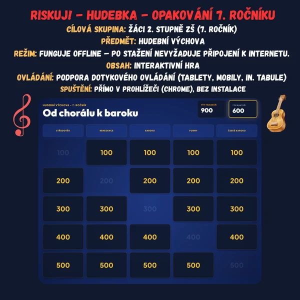 Riskuj! - Hudební výchova - Opakování 7. ročníku