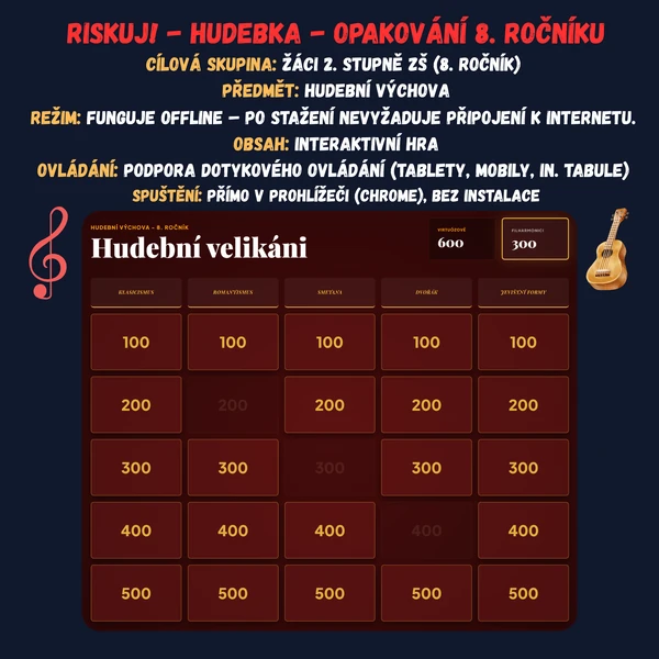 Riskuj! - Hudební výchova - Opakování 8. ročníku