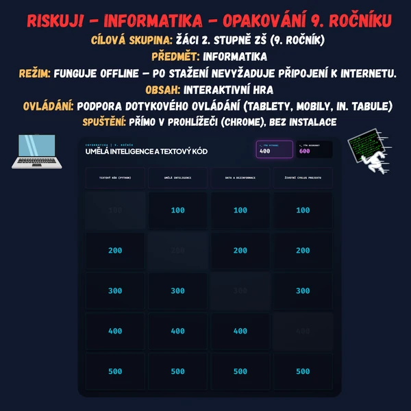 Riskuj! - Informatika - Opakování 9. ročníku