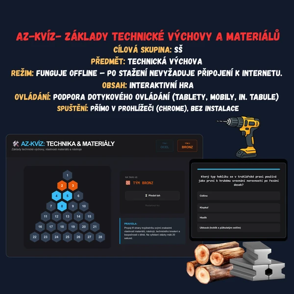 Az-kvíz- Základy technické výchovy a materiálů