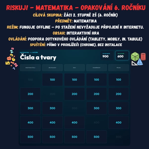 Riskuj! - Matematika - Opakování 6. ročníku