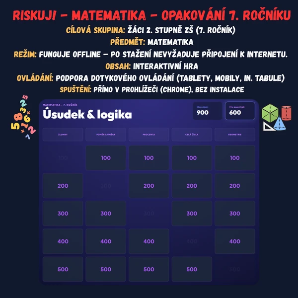 Riskuj! - Matematika - Opakování 7. ročníku