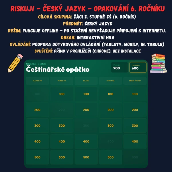 Riskuj! - Český jazyk - Opakování 6. ročníku