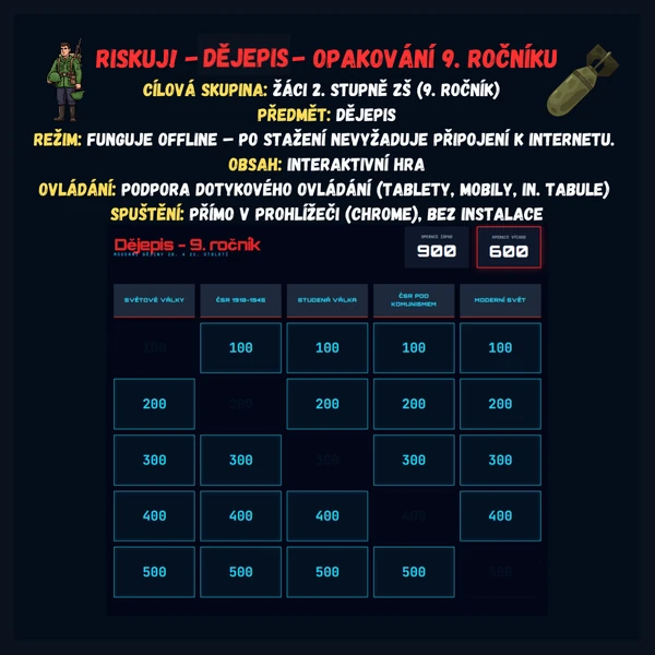 Riskuj! - Dějepis - opakování 9. ročník
