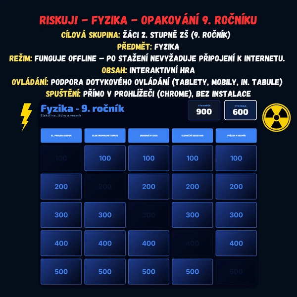 Riskuj! - Fyzika - Opakování 9. ročníku