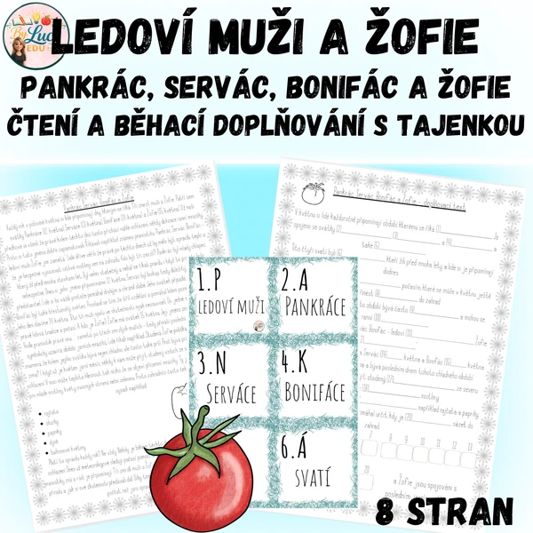Ledoví muži - Pankrác, Servác, Bonifác a Žofie - čtení a běhací doplňování s tajenkou