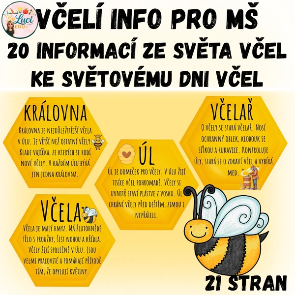 Včelí info - 20 informací ze včelího světa pro MŠ