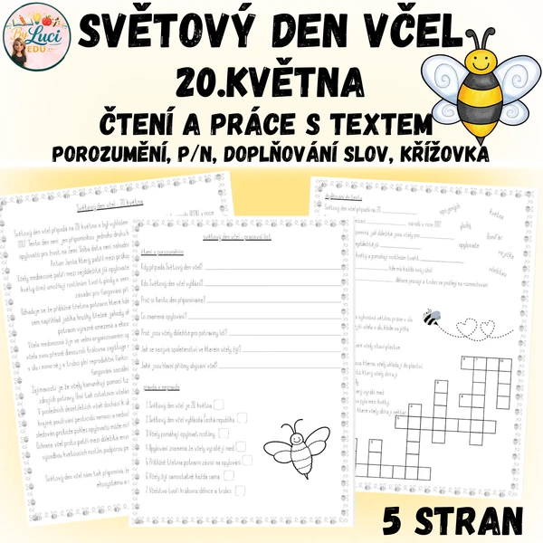 Světový den včel - čtení a práce s textem