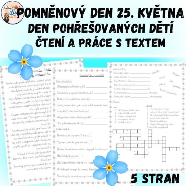 Pomněnkový den 25. května - čtení a práce s textem