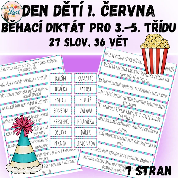 Den dětí - běhací diktát pro 3.-5. třídu