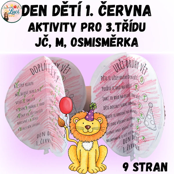 Aktivity ke Dni dětí pro 3. třídu - JČ, M, osmisměrka