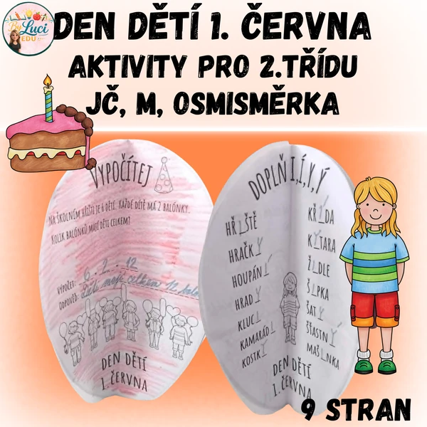 Aktivity ke Dni dětí pro 2. třídu - JČ, M, osmisměrka