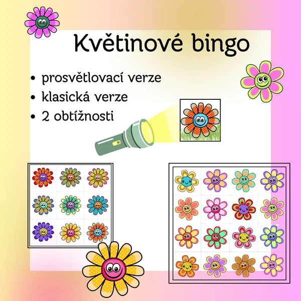 Prosvětlovací bingo - kytky