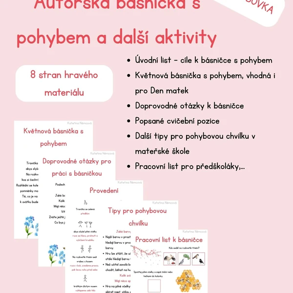 Autorská básnička s pohybem a další aktivity - KVĚTNOVÁ POHYBOVKA