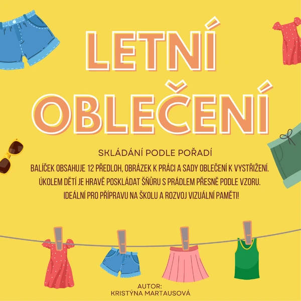 ☀️ Letní oblečení na šňůře - Oblékáme podle předlohy