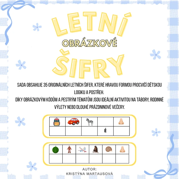 Letní obrázkové šifry - 35 šifer pro mladší školáky