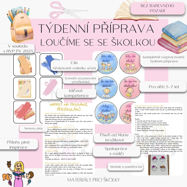 Týdenní příprava - Loučíme se se školkou (bez barevného pozadí)