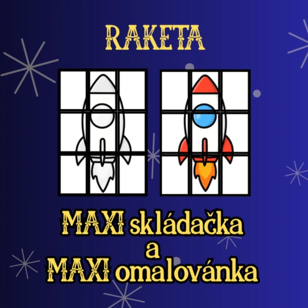 MAXI skládačka a omalovánka RAKETA