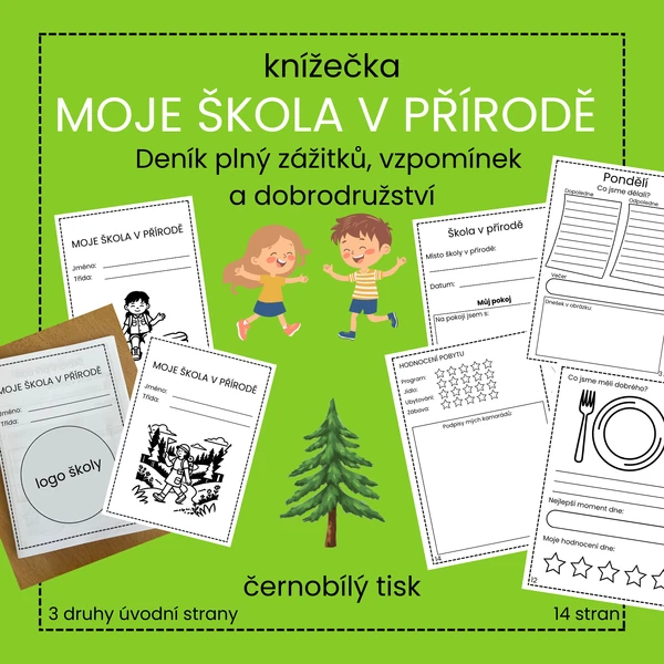 knížečka Moje škola v přírodě (pondělí až pátek)