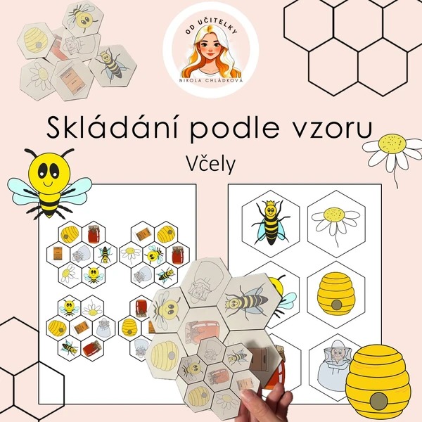 Včely - skládání podle vzoru