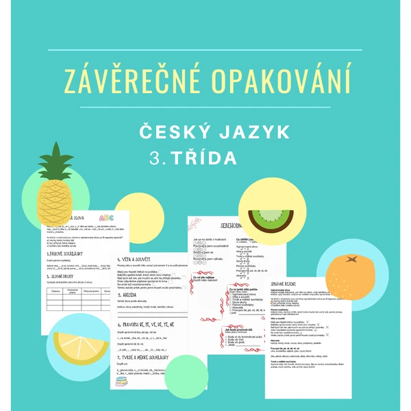Závěrečné opakování z českého jazyka 3. třída