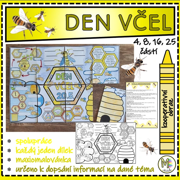 DEN VČEL - kooperativní obraz s dopisováním
