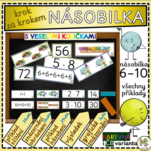 NÁSOBILKA - KROK ZA KROKEM - S VESELÝMI KULIČKAMI (6-10)